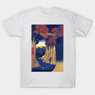 Kai Province Monkey Bridge by Utagawa Hiroshige T-Shirt